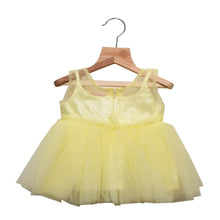 Load image into Gallery viewer, Red & Yellow Flowers Embellished Soft Net Party Frock