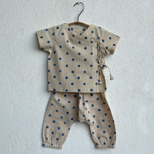 Load image into Gallery viewer, Beige Organic Indigo Polka Angrakha With Pants