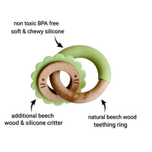 Load image into Gallery viewer, Wood + Silicone Disc & Ring Teether