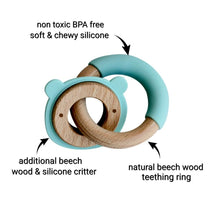 Load image into Gallery viewer, Wood + Silicone Disc & Ring Teether