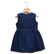 Load image into Gallery viewer, Navy Denim Printed Sleeveless Frock