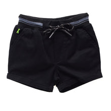 Load image into Gallery viewer, Black And Navy Striped Rib Waist Shorts
