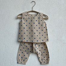 Load image into Gallery viewer, Indigo Beige Organic Polka Jhabla With Polka Pants