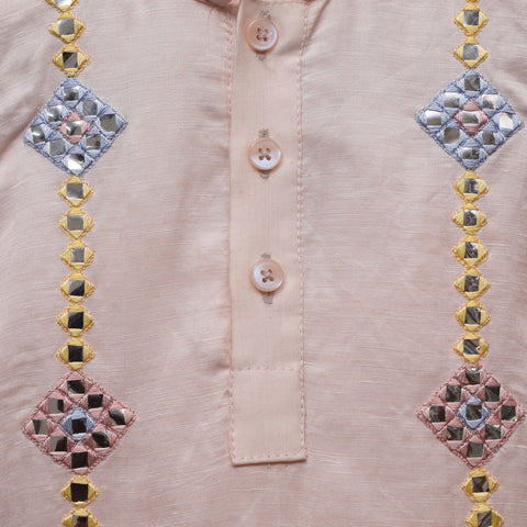 Mirror Work Linen Kurta Pyjama