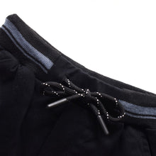 Load image into Gallery viewer, Black And Navy Striped Rib Waist Shorts