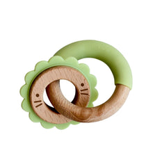 Load image into Gallery viewer, Wood + Silicone Disc &amp; Ring Teether
