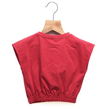 Load image into Gallery viewer, Red And Blue Elasticated Hem Top