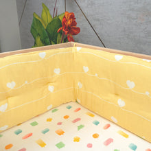 Load image into Gallery viewer, Yellow Heart Organic Cot Bumper