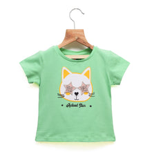Load image into Gallery viewer, Star Cat Applique Top- Yellow And Mint Green