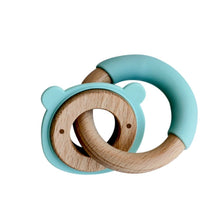 Load image into Gallery viewer, Wood + Silicone Disc & Ring Teether