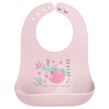Load image into Gallery viewer, Pink Sloth Silicone Bib