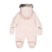 Load image into Gallery viewer, Pink Hooded Quilted Snowsuit