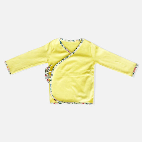 Lime & Lemony Theme Cotton Full Sleeves Jabla With Teal Pant