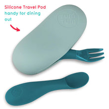 Load image into Gallery viewer, Blue Baby Spoon & Fork set