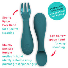 Load image into Gallery viewer, Blue Baby Spoon & Fork set