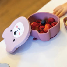 Load image into Gallery viewer, Pink Bear Baby & Toddler Stay Put Suction Bowl With Lid & Spoon