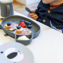 Load image into Gallery viewer, Grey Bear Baby & Toddler Stay Put Suction Bowl with Lid & Spoon