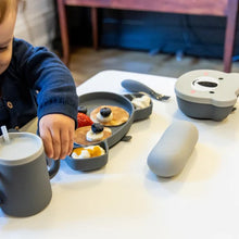 Load image into Gallery viewer, Grey Bear Baby & Toddler Stay Put Suction Bowl with Lid & Spoon