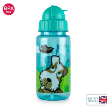 Load image into Gallery viewer, Green Dog Printed Flip Top Water Bottle