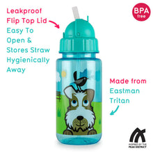 Load image into Gallery viewer, Green Dog Printed Flip Top Water Bottle