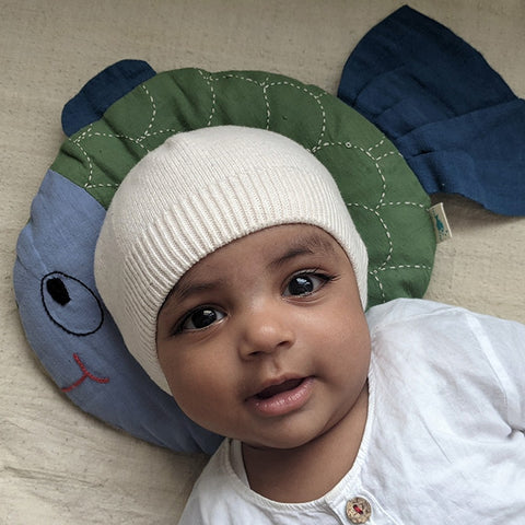 Organic Fish Mustard Pillow & Maracas Set (With Blanket Optional)