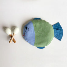Load image into Gallery viewer, Organic Fish Mustard Pillow & Maracas Set (With Blanket Optional)