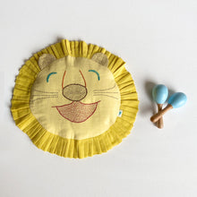 Load image into Gallery viewer, Organic Zoo Print Dohar And Mustard Seed Pillow With Maracas