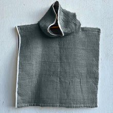 Load image into Gallery viewer, Organic Grey Waffle Hooded Poncho Towel