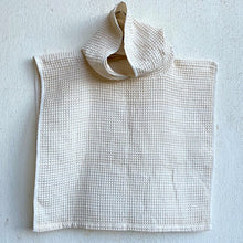 Load image into Gallery viewer, Organic Natural Waffle Hooded Poncho Towel