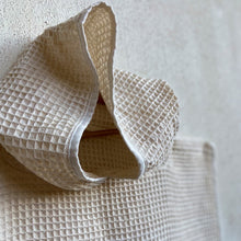 Load image into Gallery viewer, Organic Natural Waffle Hooded Poncho Towel