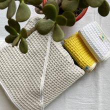 Load image into Gallery viewer, Organic Natural Waffle Hooded Towel Set