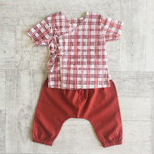 Load image into Gallery viewer, Organic Checks Print Angarakha With Red Pants