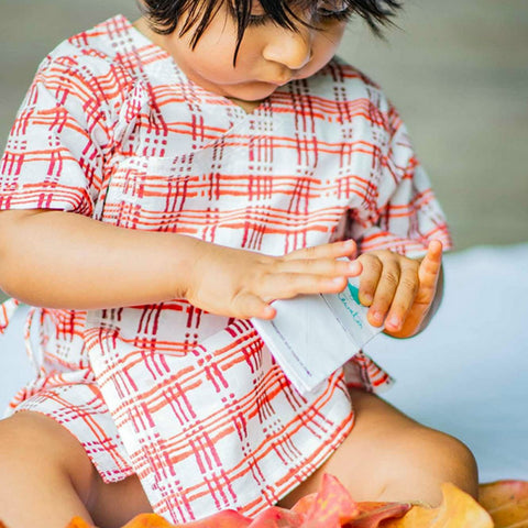 Organic Checks Print Angarakha Top And White Pants