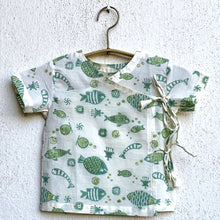 Load image into Gallery viewer, Organic Fish Print Angarakha Top And Mint Pants