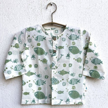 Load image into Gallery viewer, Organic Fish Print Kurta And Mint Pants