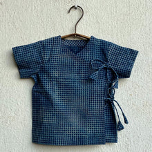 Load image into Gallery viewer, Organic Indigo Check Angarakha With Indigo Raidana Pants