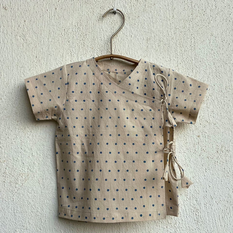 Organic Indigo Raidana Angarakha With Indigo Check Pant