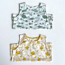 Load image into Gallery viewer, Organic Pack Of 2 Koi Mint Jhabla And Patang Print Jhabla