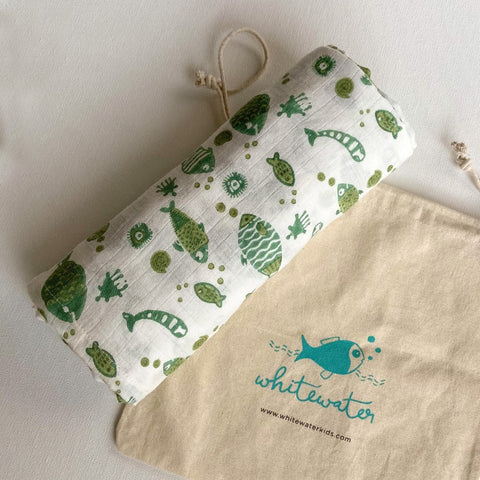 Organic Koi Mint Swaddle