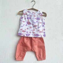 Load image into Gallery viewer, Organic Koi Peach Jhabla With Peach Pants