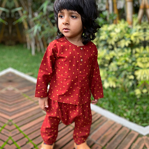 Organic Madder Raidana Printed kurta With Pants