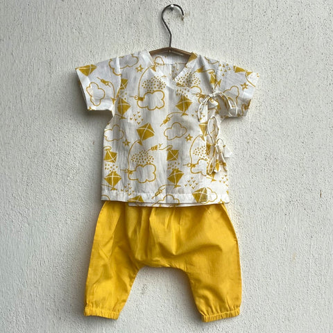 Organic Patang Angarakha With Yellow Pant