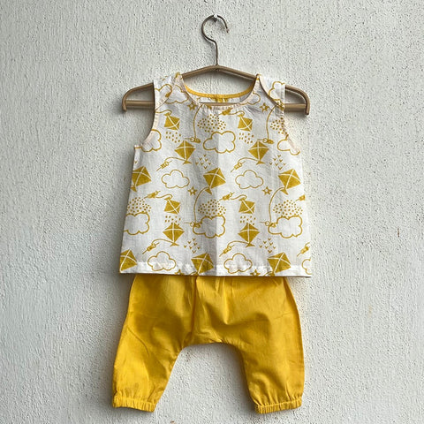 Organic Patang Jhabla With Yellow Pant