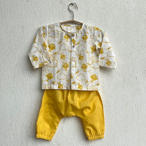 Organic Patang Kurta With Yellow Pant