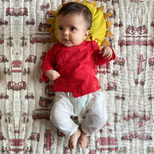 Load image into Gallery viewer, Organic Red Angrakha With White Pant