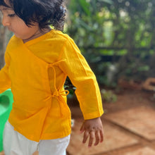 Load image into Gallery viewer, Organic Yellow Angrakha With White Pant