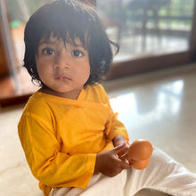 Load image into Gallery viewer, Organic Yellow Angrakha With White Pant