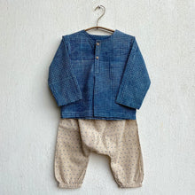Load image into Gallery viewer, Organic Indigo Check Kurta And Indigo Raidana Kurta With Raidana Pant