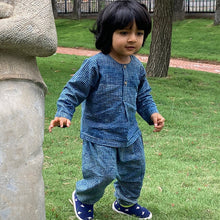 Load image into Gallery viewer, Organic Indigo Raidana Kurta And Indigo Check Kurta With Check Pant