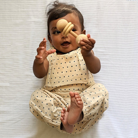 Organic Zoo Print Jhabla And Indigo Raidana Jhabla With Indigo Raidana Pants